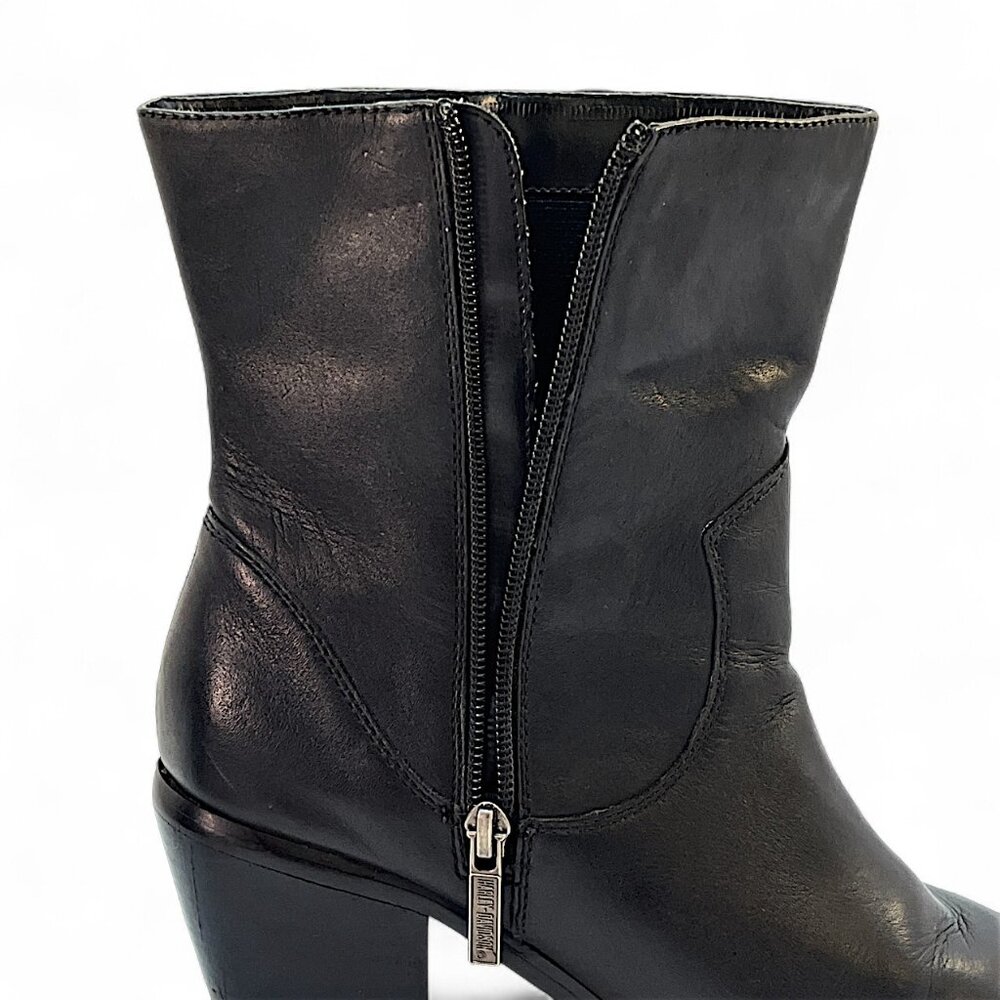 Harley Davidson Women Black Leather Boots Corset Lace Up With Carms Size 9.5" - Picture 7 of 12